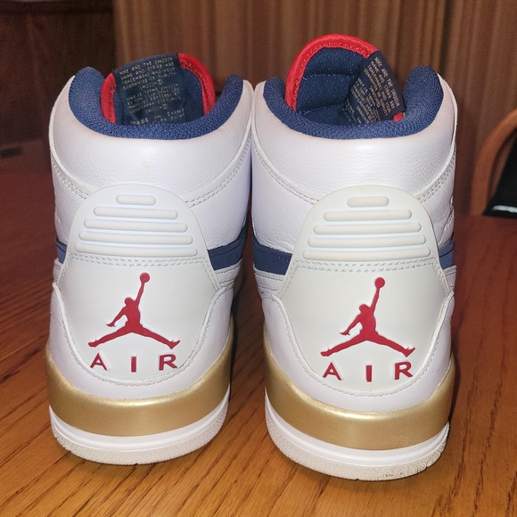 Jordan Legacy 312 Dream Team AV3922-101 White Navy Red Gold Sz 10.5 - Picture 5 of 13
